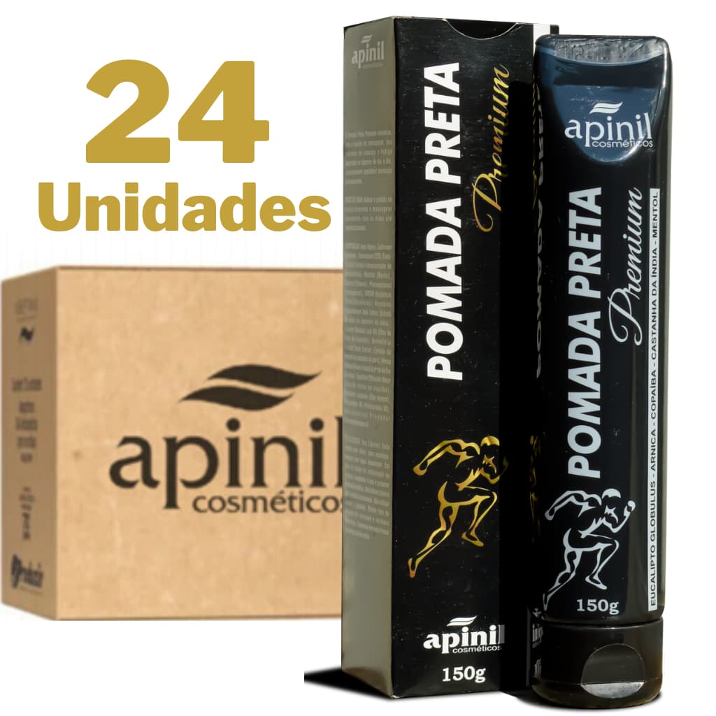 Kit 24 Pomada Preta Extra Forte para Dor Premium 150g