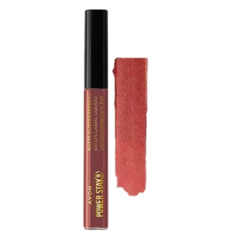 Batom Pwer Stay Nude pérola  Matte Glitter effect batom líquido