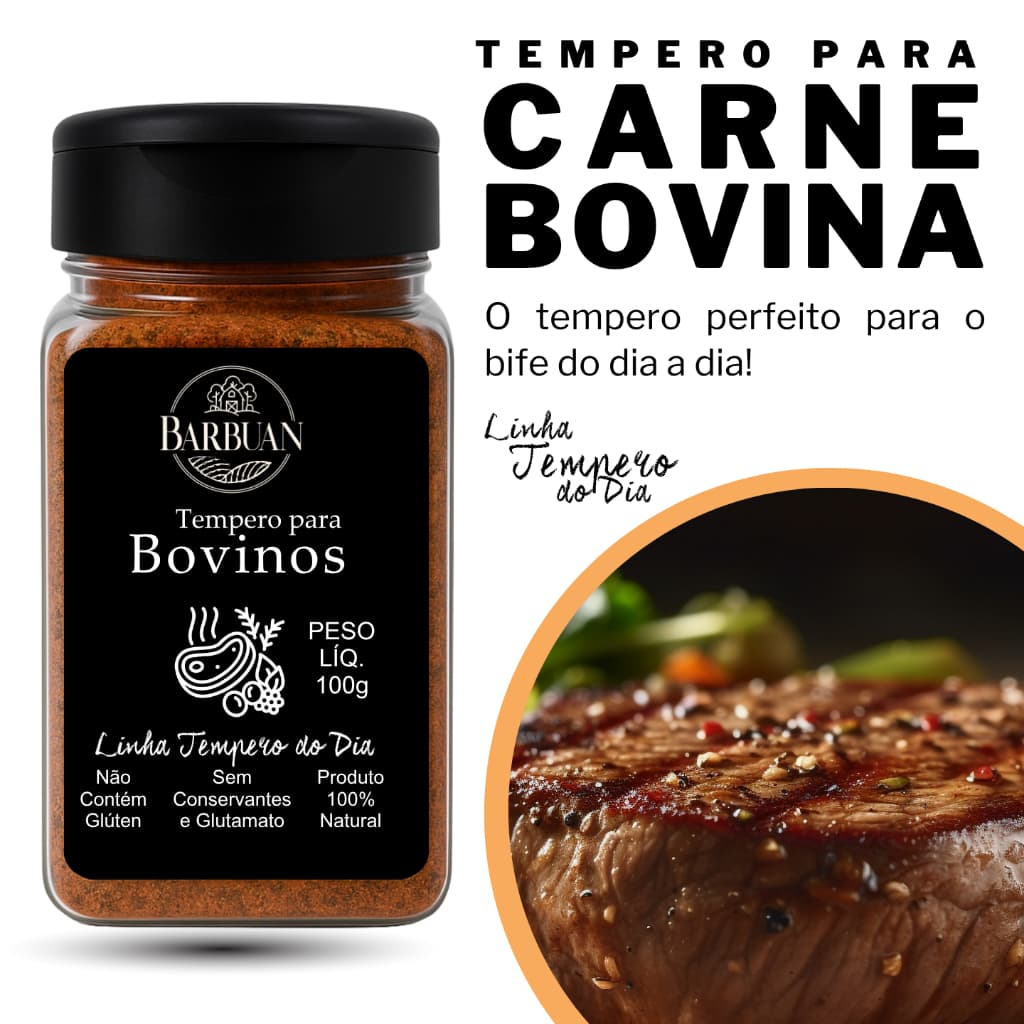 Tempero para Carne Bovina 100G - Temperos Naturais Barbuan Casa De Sabores