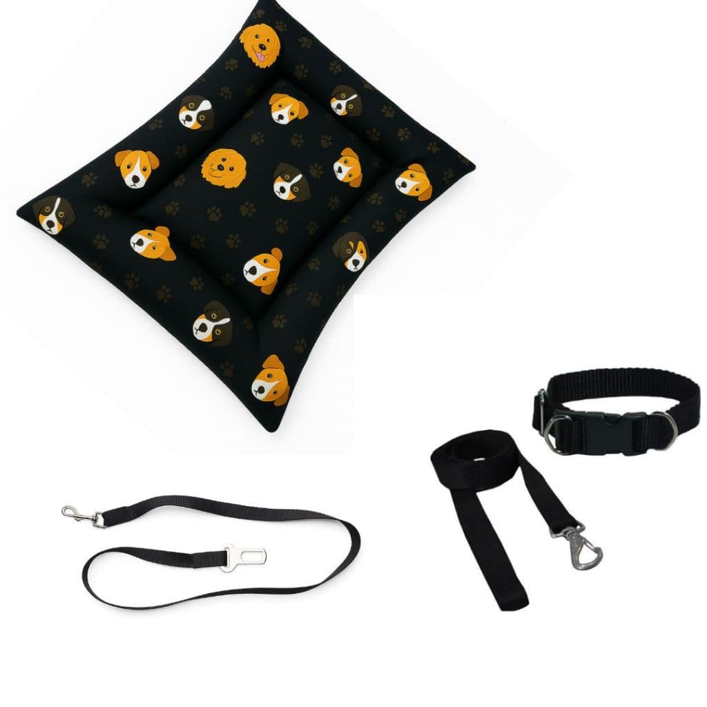 KIT completo para Pet--Cama ,guia, coleira e guia para carro, para cachorro e gato