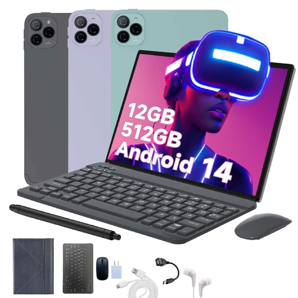 2026 Tablet GS Pad 10 PRO mouse teclado 12GB RAM 512GB ROM Android13 com case 10,1 polegadas câmera 32MP