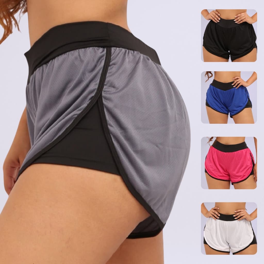 Short Duplo Feminino Academia Roupa Fitness Treino Esportivo