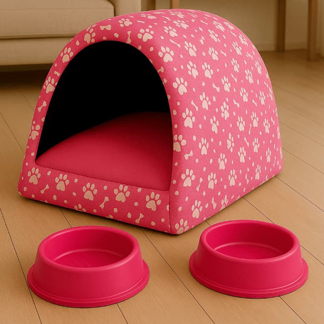 Cama pra Cachorro e Gato pet casinha toca iglu + Shampoo / Comedouro P a G
