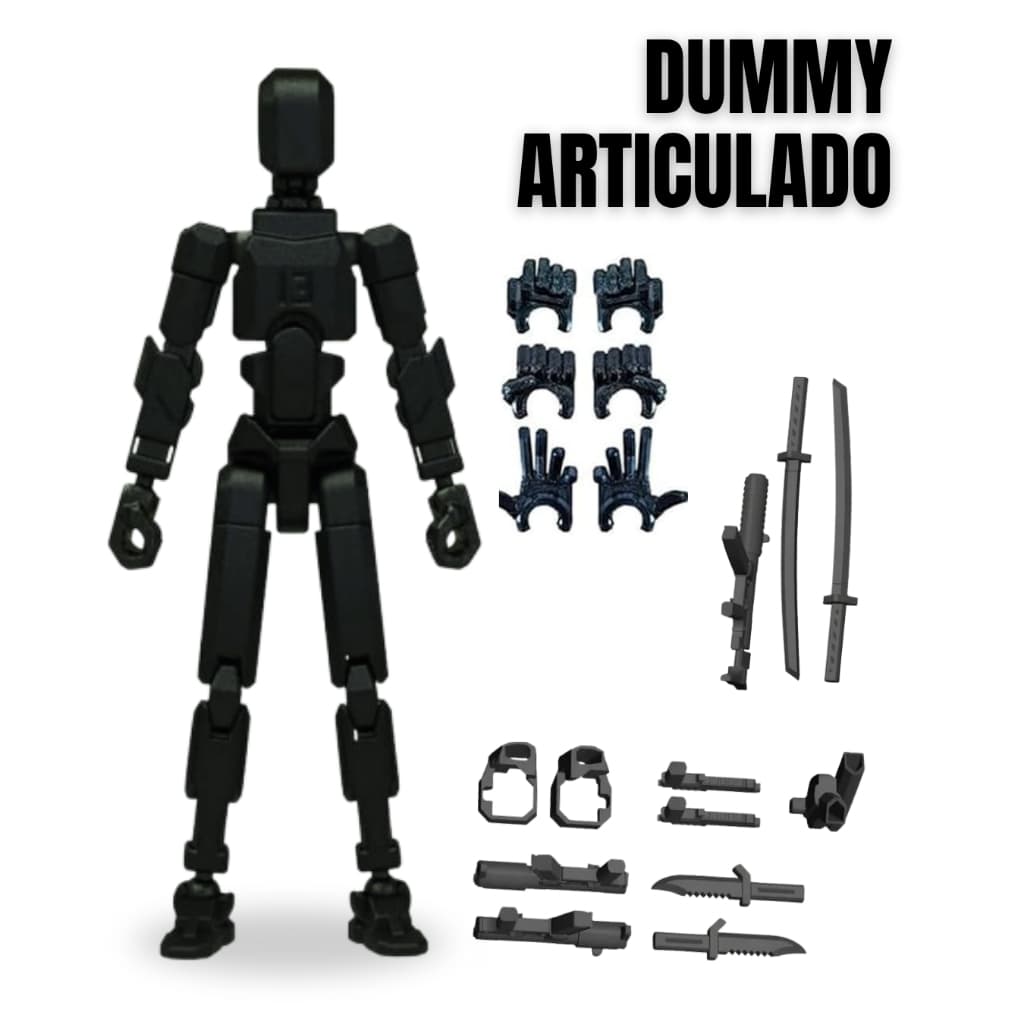 Boneco Dummy 13 Articulado Decoração Completo +  Armas - Asa Angelical - Base Expositora