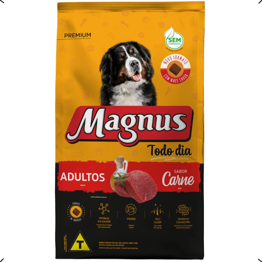 RAÇÃO MAGNUS TODO DIA ADULTO RAÇA MEDIA E GRANDE 15KG