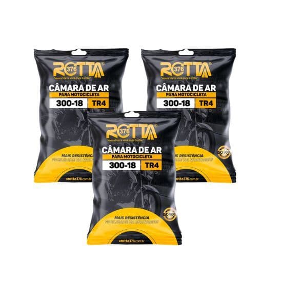 Kit 3 Câmara Ar Moto Pneu Aro 18 Moto Cg Titan Rotta 125/150.