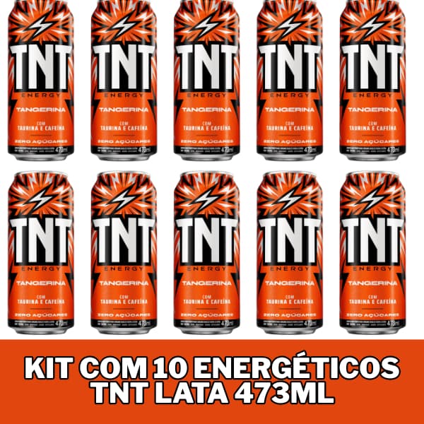 KIT COM 10 ENERGÉTICOS TNT TANGERINA LATA 473ML