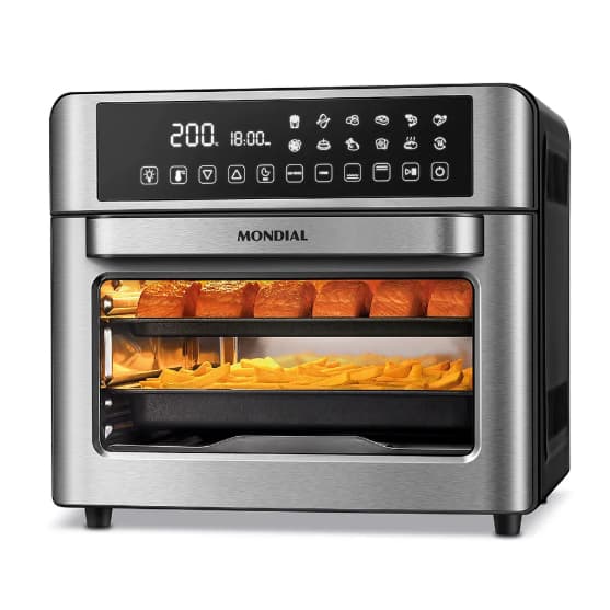 Fritadeira Air Fryer Forno Oven Digital 2000W 25L Mondial Preto/Inox 127V