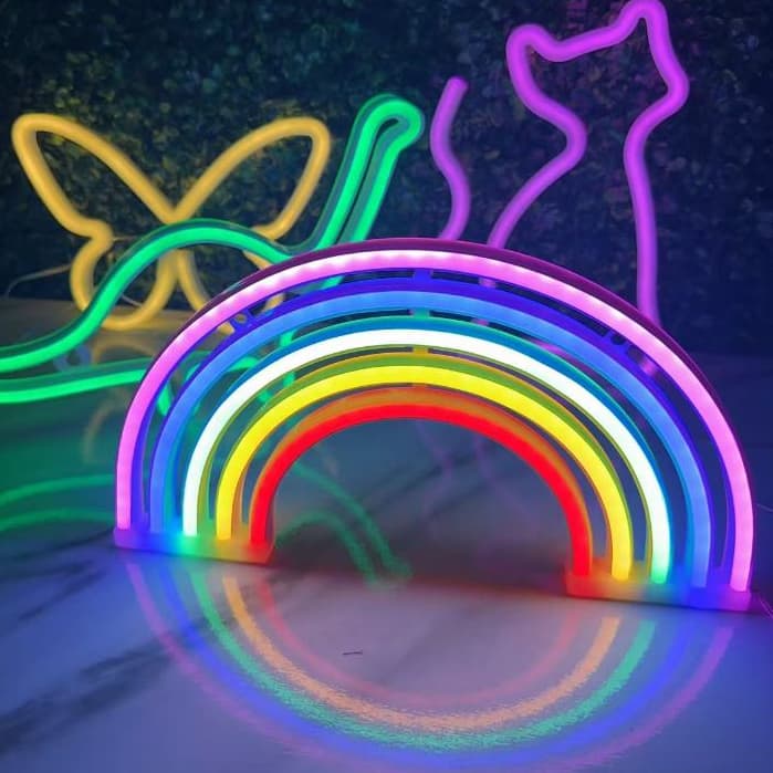 Luminária LED Neon Letreiro Decoração Luz Parede USB Pilha Iluminação