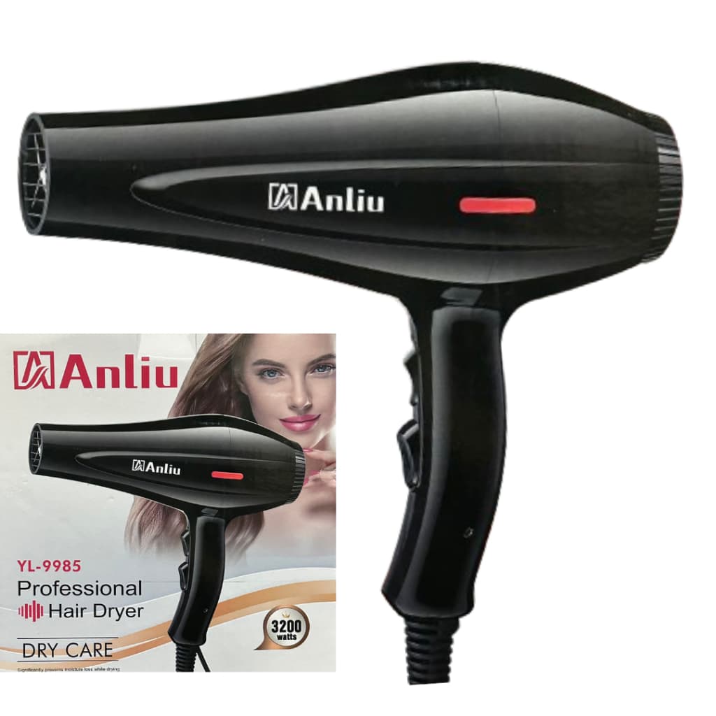 Secador de Cabelo Profissional  Motor de Alta Fluxo de Ar 2 Velocidades 3 Temperaturas Anliu