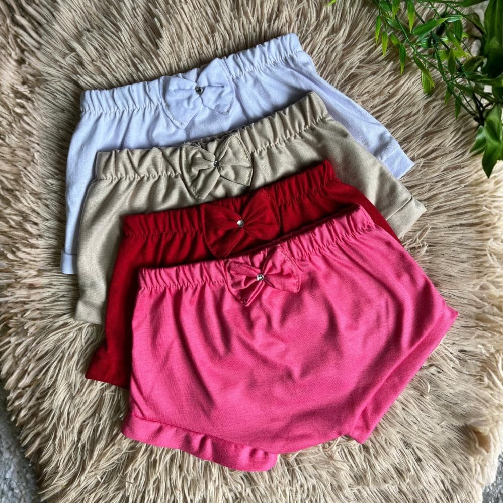 Kit 4 Tapa fralda infantil confortável e básico, shortinho fresquinho ideal para o verão e lazer várias cores