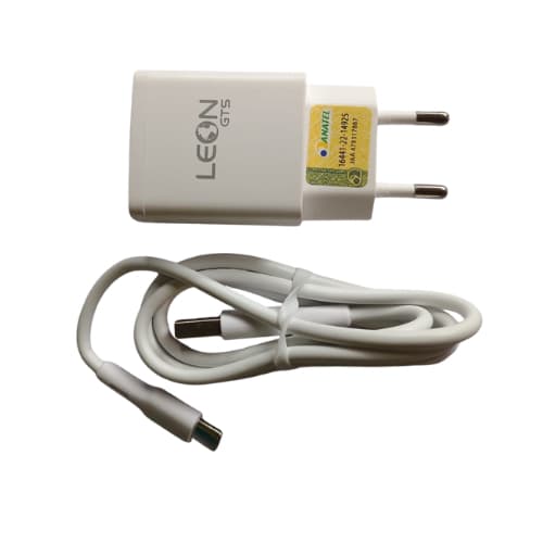 Carregador Rápido LEON GTS 7.1A com Cabo USB Duplo | Tomada Turbo Compatível com Celulares Android e iPhone | Certificad