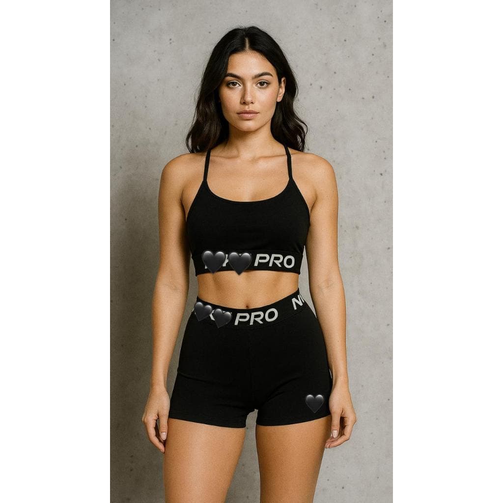 Conjunto Fitness Feminino Short Pro + Top Esportivo com Bojo Corrida Academia Treino Roupa Feminina