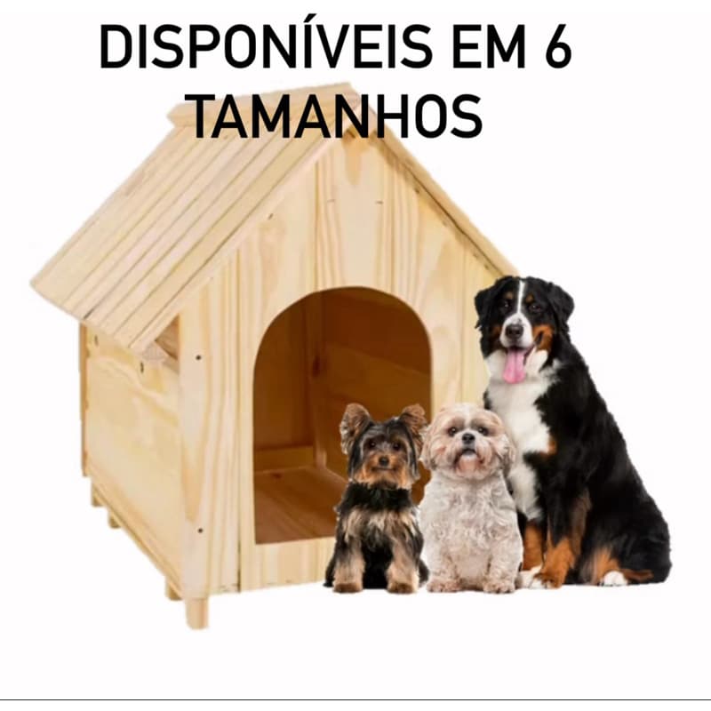 Casinha Pet Madeira do 1 ao 6 Casa Para Cachorro Porte Pequeno Médio Grande Cão Akita Pittbull Rottwailler Pastor Alemão