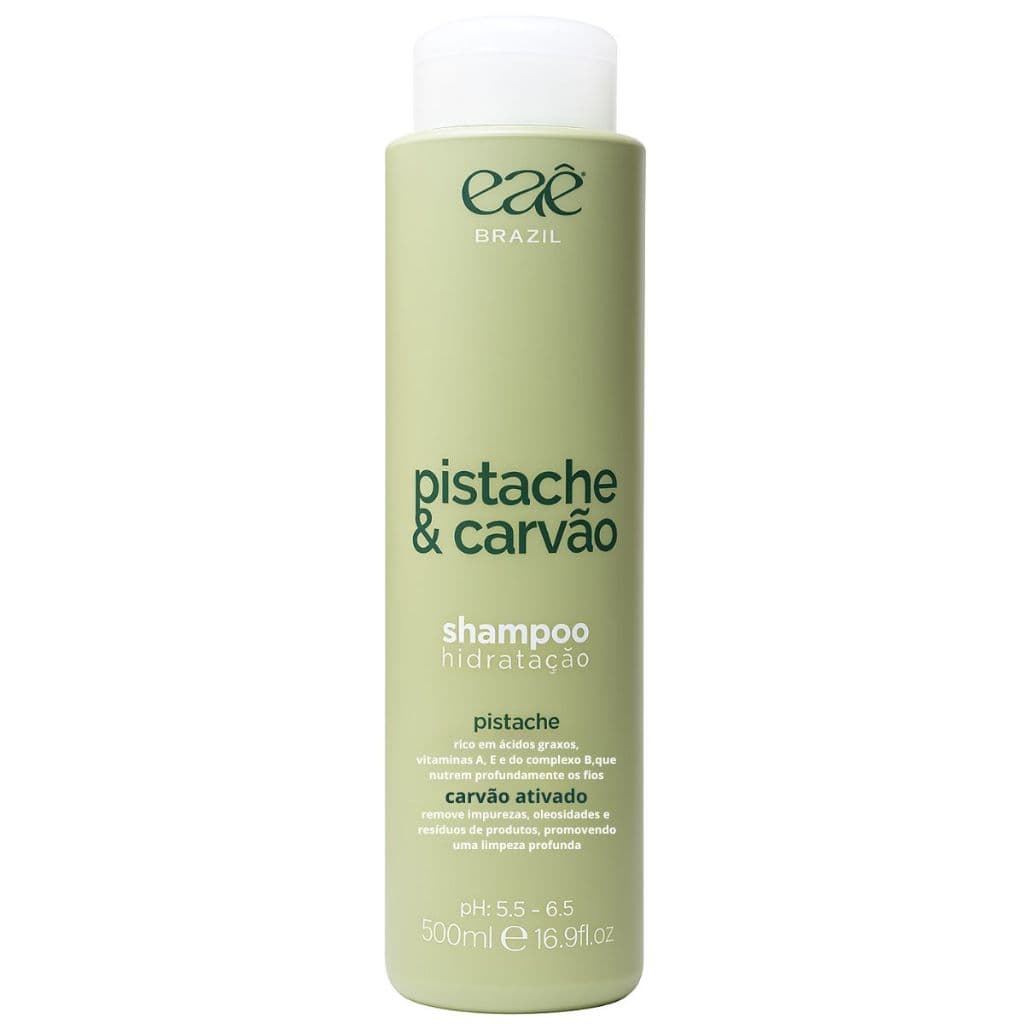 Shampoo Hidratante Pistache e Carvão Cabelos Oleosos Eaê Brazil 500ml