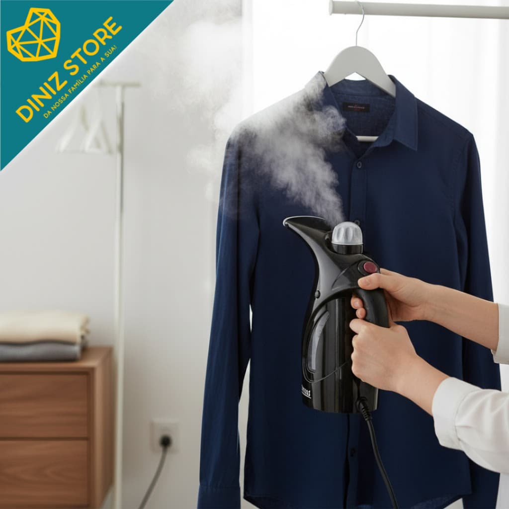Passadeira a Vapor Portatil Roupas Steamer Eficiente Leve Preta 127V