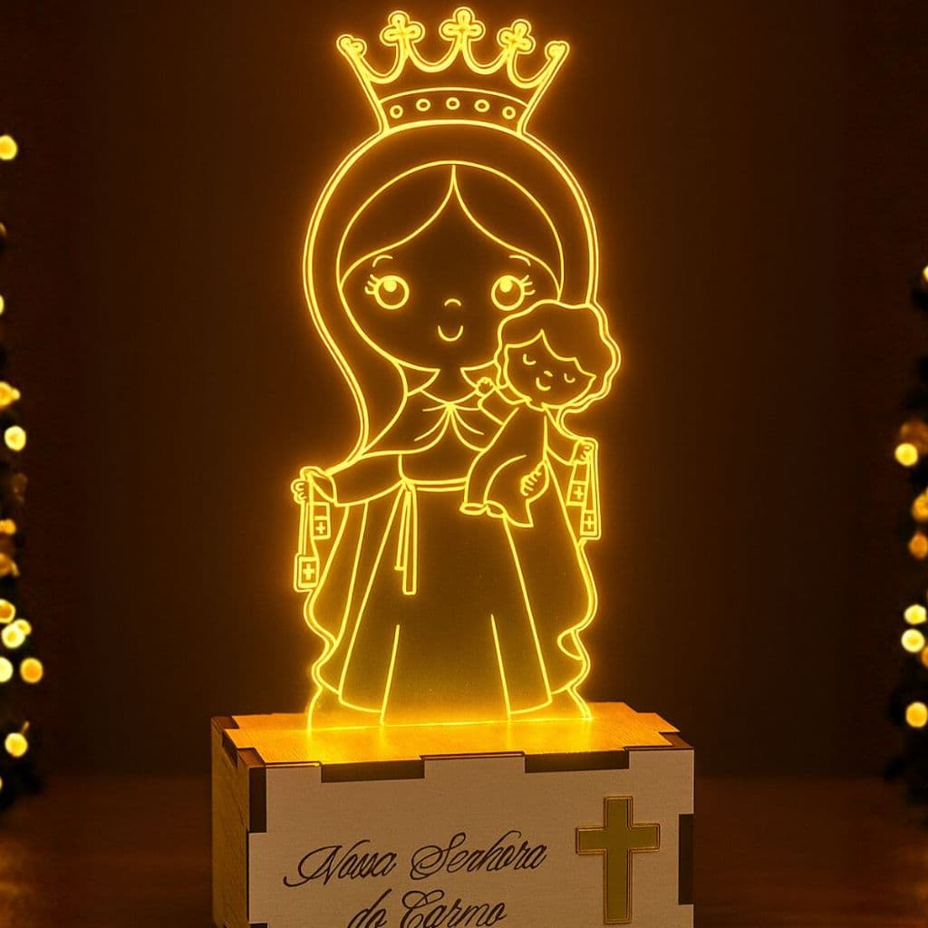 Luminária Led Católica Nossa Senhora do Carmo Led Cristão