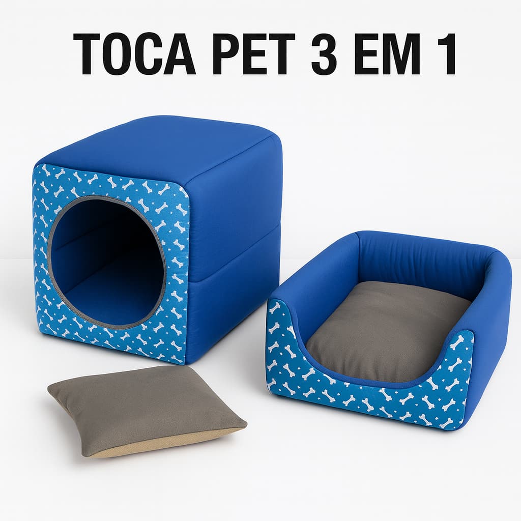 Caminha Pet Iglu 3 em 1 Lavável e Aconchegante Casinha Pet 3 em 1 Caminha Cachorros e Gatos Conforto