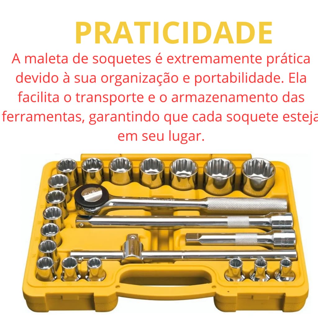 Jogo Kit de Soquetes  Ferramentas Manuais Chave Catraca Reversível 8 a 32 mm
