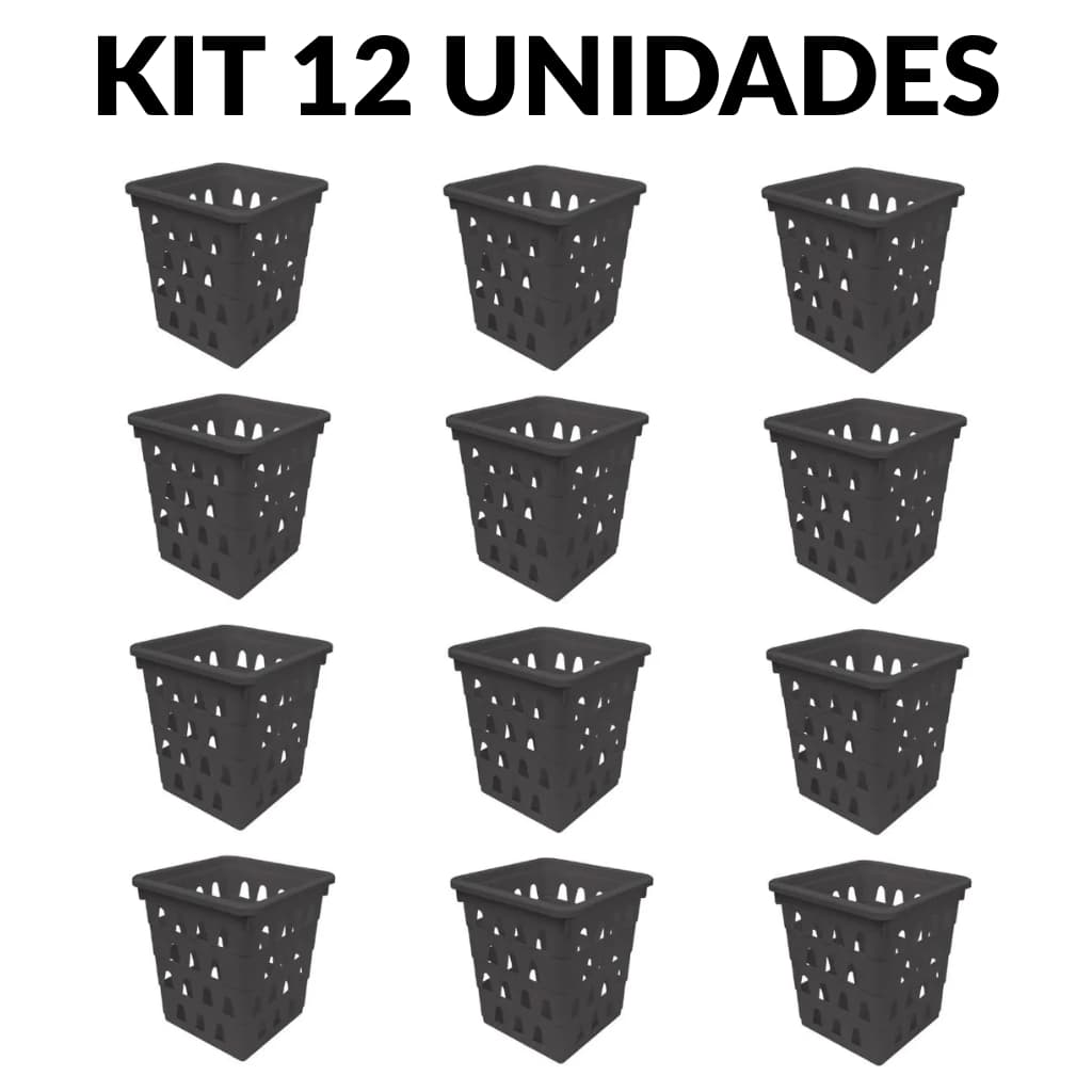 KIT 12 Cesto Organizador Multiuso Uninjet – Compacto, Livre de BPA, Ideal para Cozinha, Gaveta e Banheiro