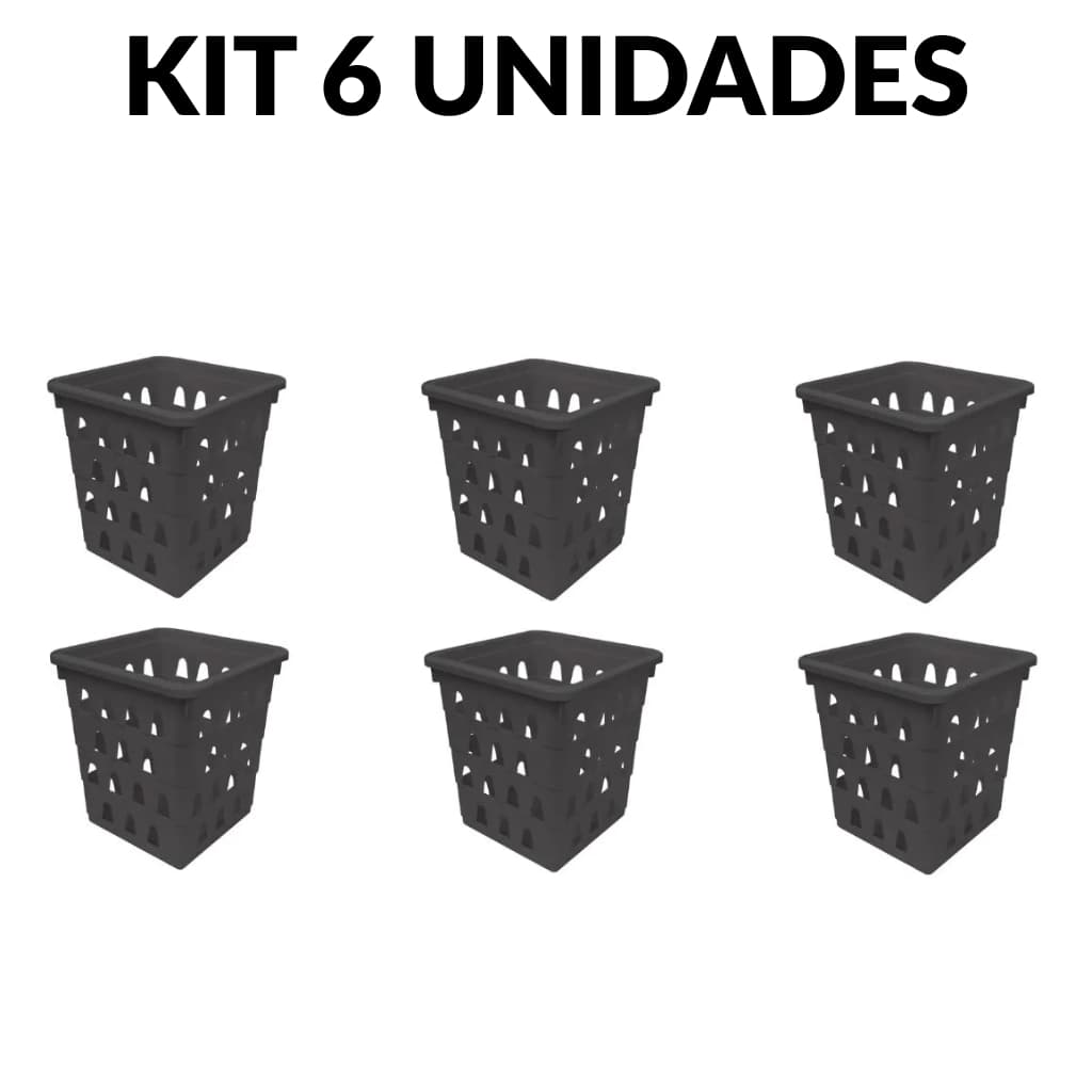 KIT 6 Cesto Organizador Multiuso Uninjet – Compacto, Livre de BPA, Ideal para Cozinha, Gaveta e Banheiro