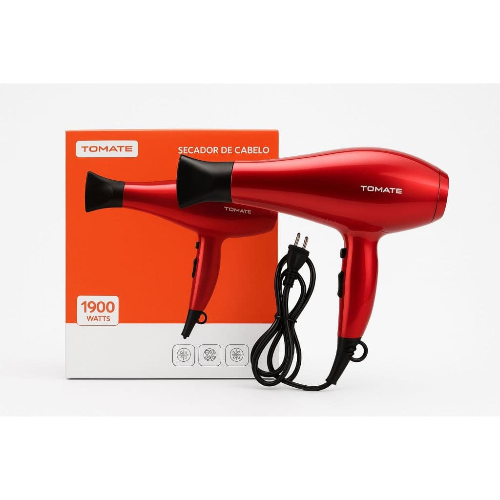 Secador De Cabelo Profissional MSE Tomate 3 Temperaturas 2000W Potência
