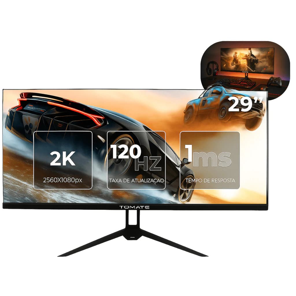 Monitor Gamer Profissional LED 29" Ultrawide Tomate - 120Hz 1ms 21:9