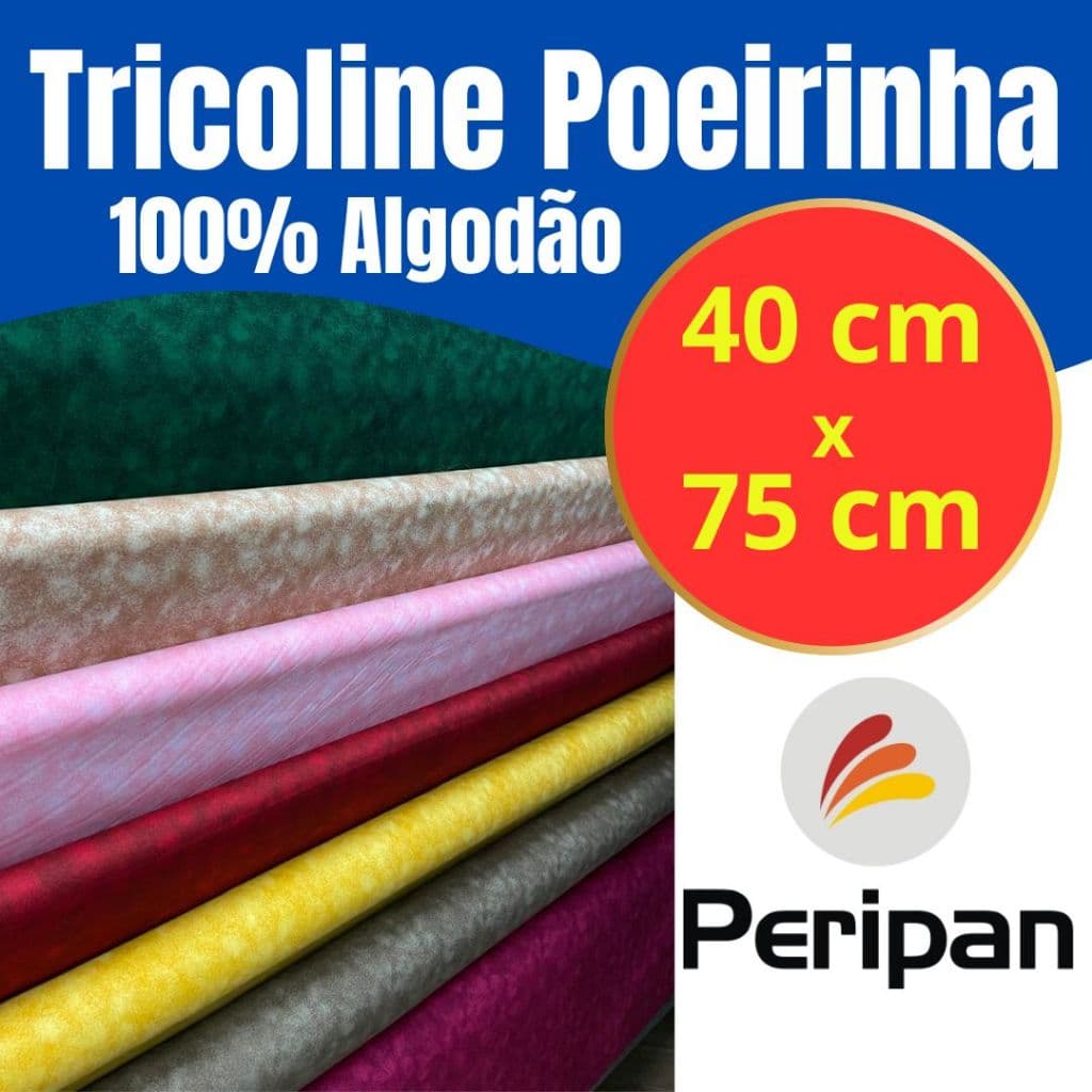 Tecido Tricoline POEIRINHA 40 cm x 75 cm  de largura 100% algodão  Peripan Alta Qualidade Retalhos Patchwork Costura