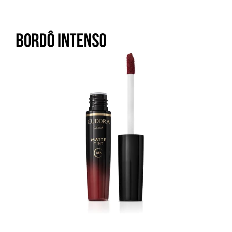 Batom Líquido Bordô Intenso Glam Matte Tint Eudora - 4g