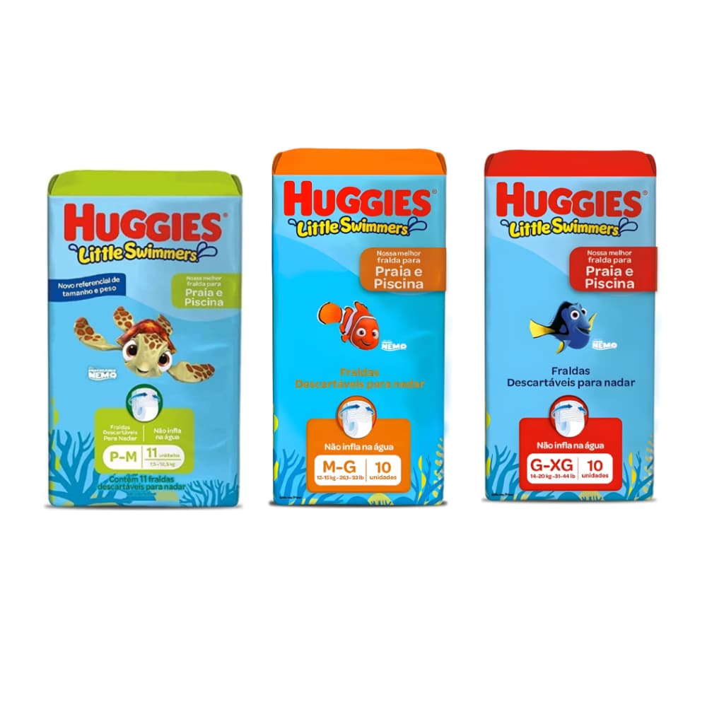 Fralda de Piscina e Praia Huggies Little Swimmers P/M G XG - Veste como Roupinha