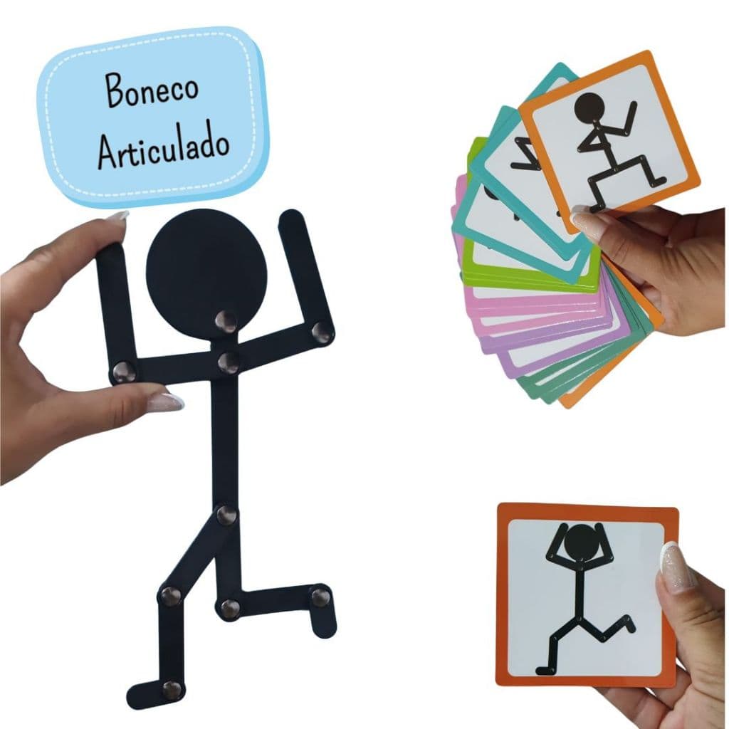 Boneco Articulado + 18 Cards | Consciência Corporal, Coordenação Motora e Educação Infantil