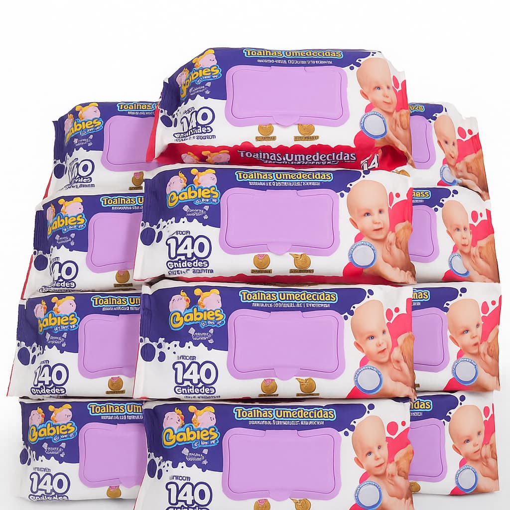 Caixa Com até 840 Lenços Kit Toalhas Umedecida Premium Babies Care Atacado Promoção Direto Fabrica