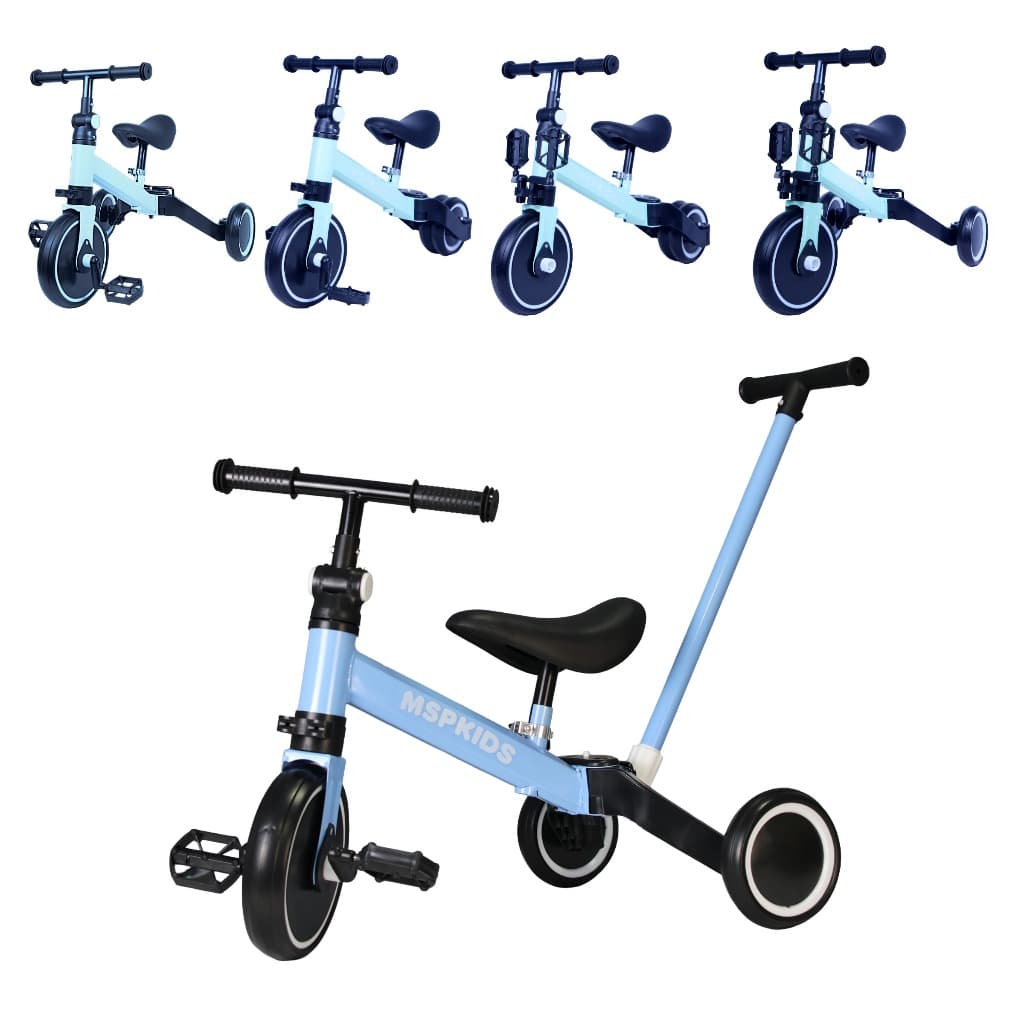 Bicicleta Triciclo Andador Equilíbrio 5 em 1 - Assento Retrátil e Ajustável