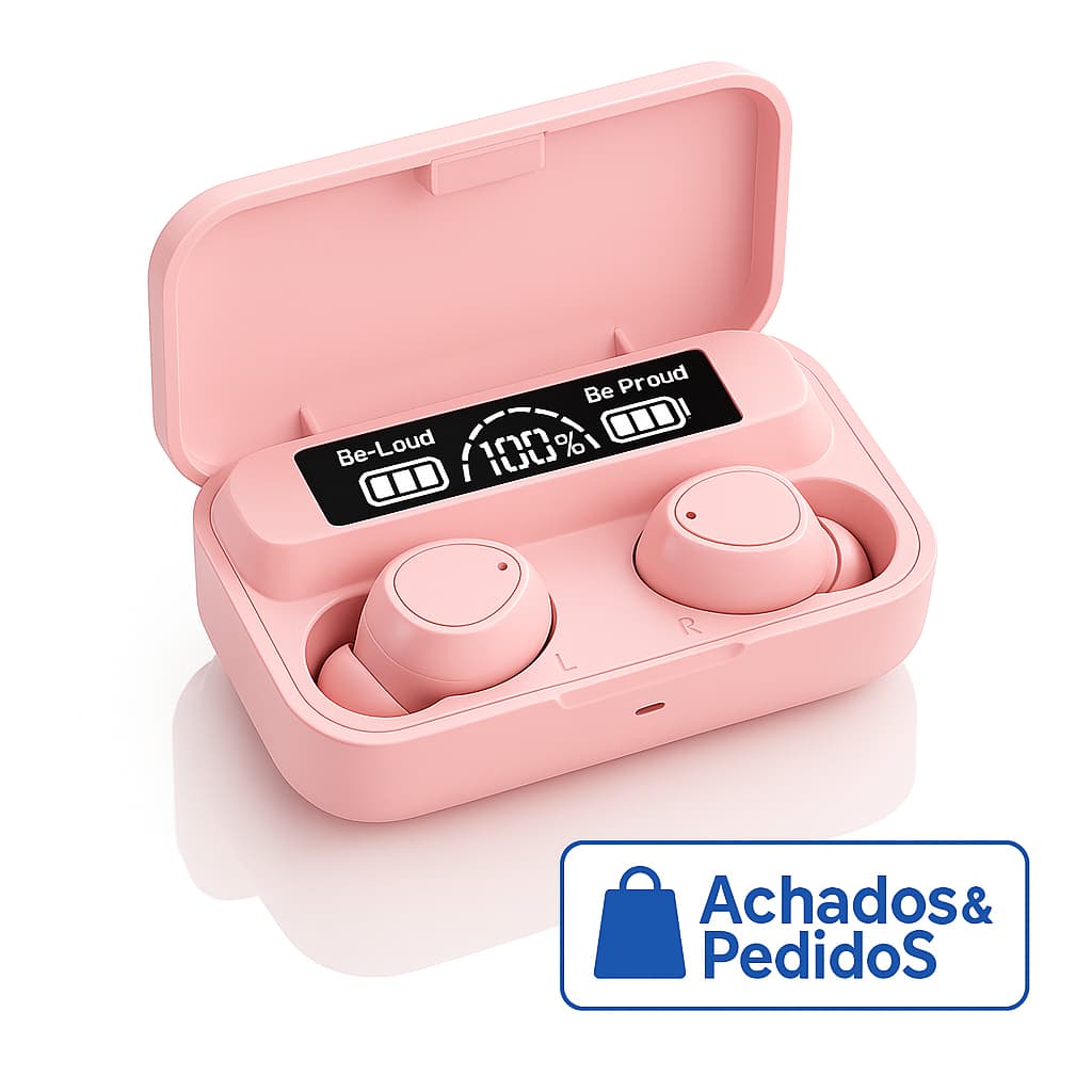 Fone De Ouvido bluetooth 5.1 M10 Sem Fio tws Estéreo Com Pod Carregador ROSA