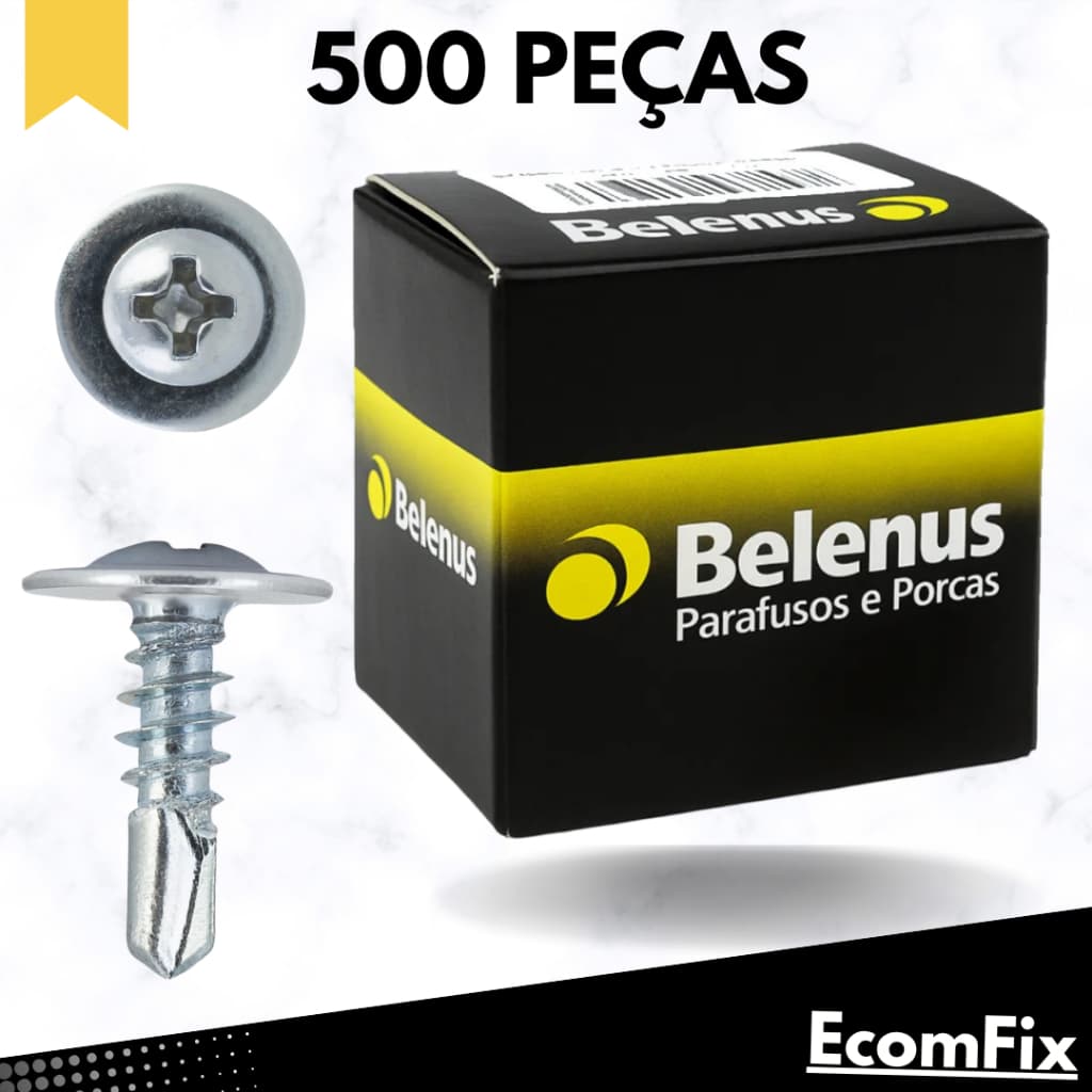 Parafuso Brocante Flangeado Phillips 4,2x13 - Caixa Com 100 200 e 500 Peças - BELENUS