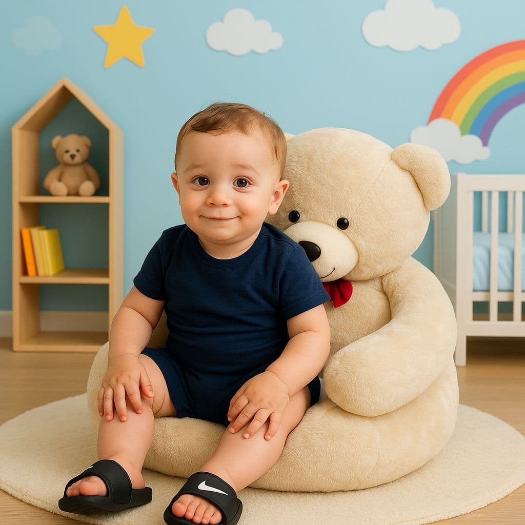 Assento De Bebe Ursinho Poltroninha Infantil Sofázinho Cadeirinha de Pelúcia Nenem