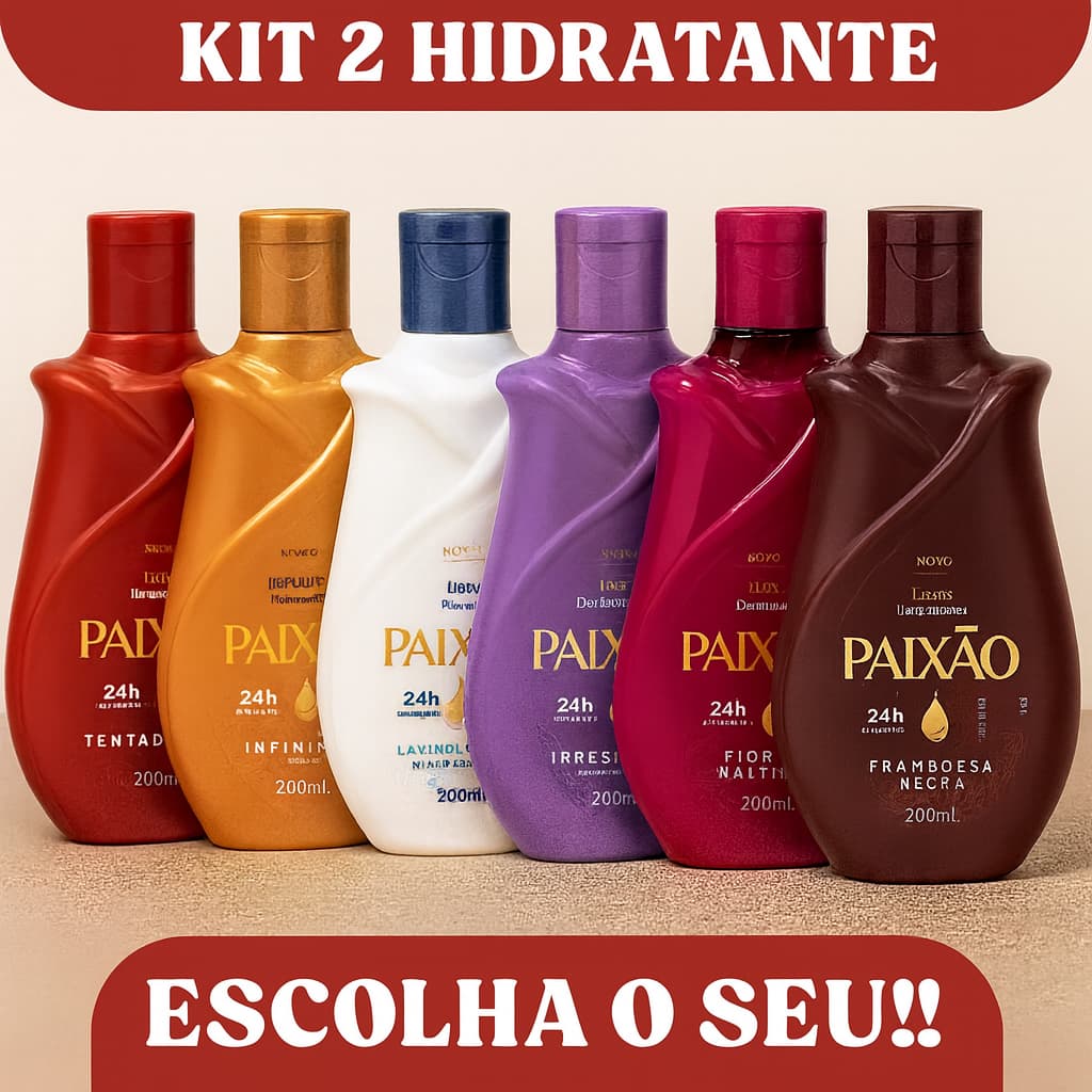 Kit 2 Loção Hidratante Paixão 200ml Hidratante Corporal Perfumado Escolha a Sua