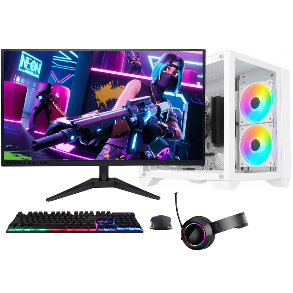 PC Gamer Completo BluePC FORCE, Ryzen 5, Radeon RX, 8GB, SSD 256GB, 500W, Monitor 23" - PGBP-FOR148