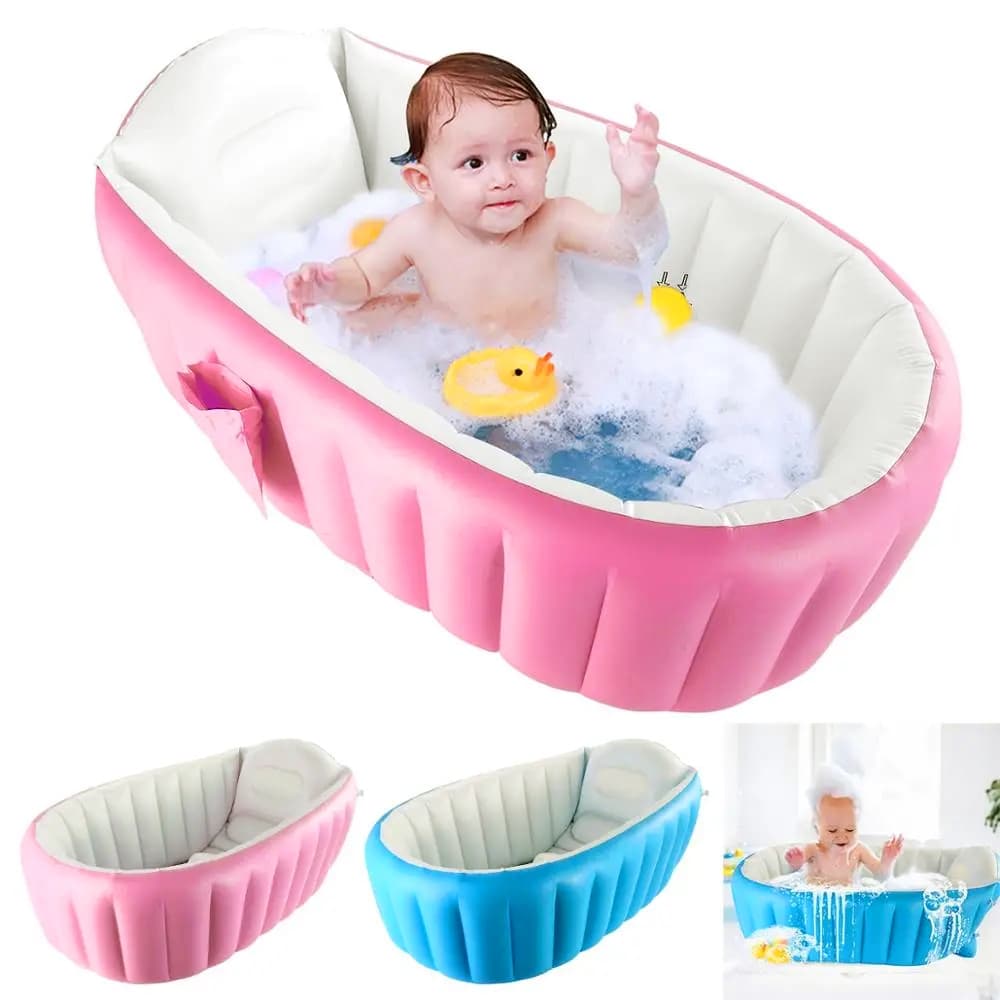 Banheira de Bebê Inflável Para Banho Infantil Anti Deslize Portátil em PVC