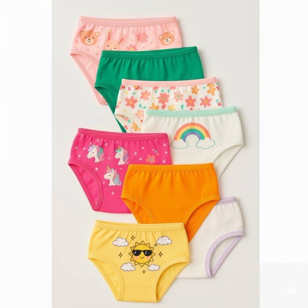 Kit 3, 6, 9 ou12 Calcinhas 100% Algodão Infantil Menina Lateral Larga Tanguinha Tradicional Tapa Fralda Macia Conforto