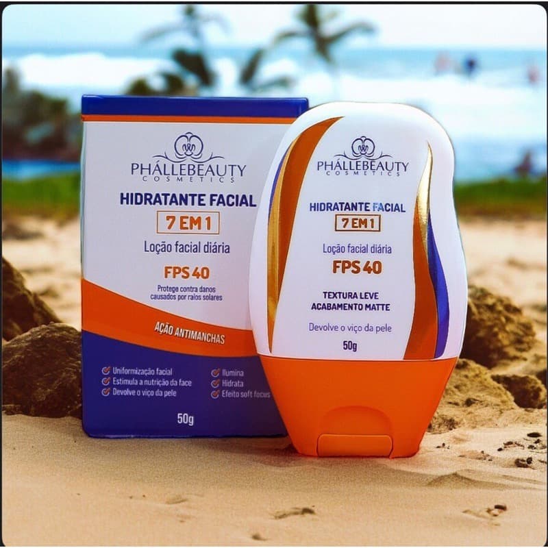 Hidratante Facial 7 em 1 Loção Diária FPS40 Protege contra Danos Causados por Raios Solares Antimanchas