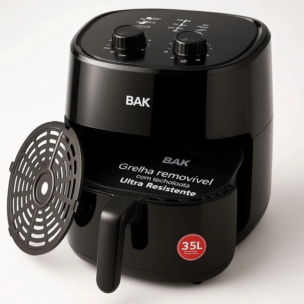 Air Fryer Fritadeira Eletrica Sem Oleo 127v 3,5 Litros Bak Frita Batata Frango Nuggets Espaçosa Econômica