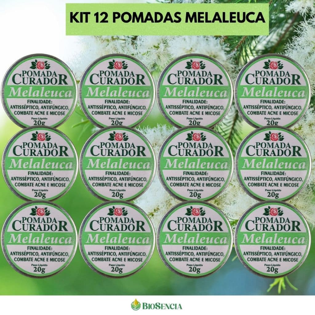 Pomada de Melaleuca 20g | Kit com 12 Unidades | Limpeza e Proteção Natural