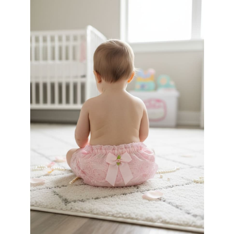 CALCINHA RENDA BORDADA LUXO  INFANTIL TAPA FRALDA! BEBÊ!TAMANHO ÚNICO!  PEÇA EXCELENTE ACABAMANTO!