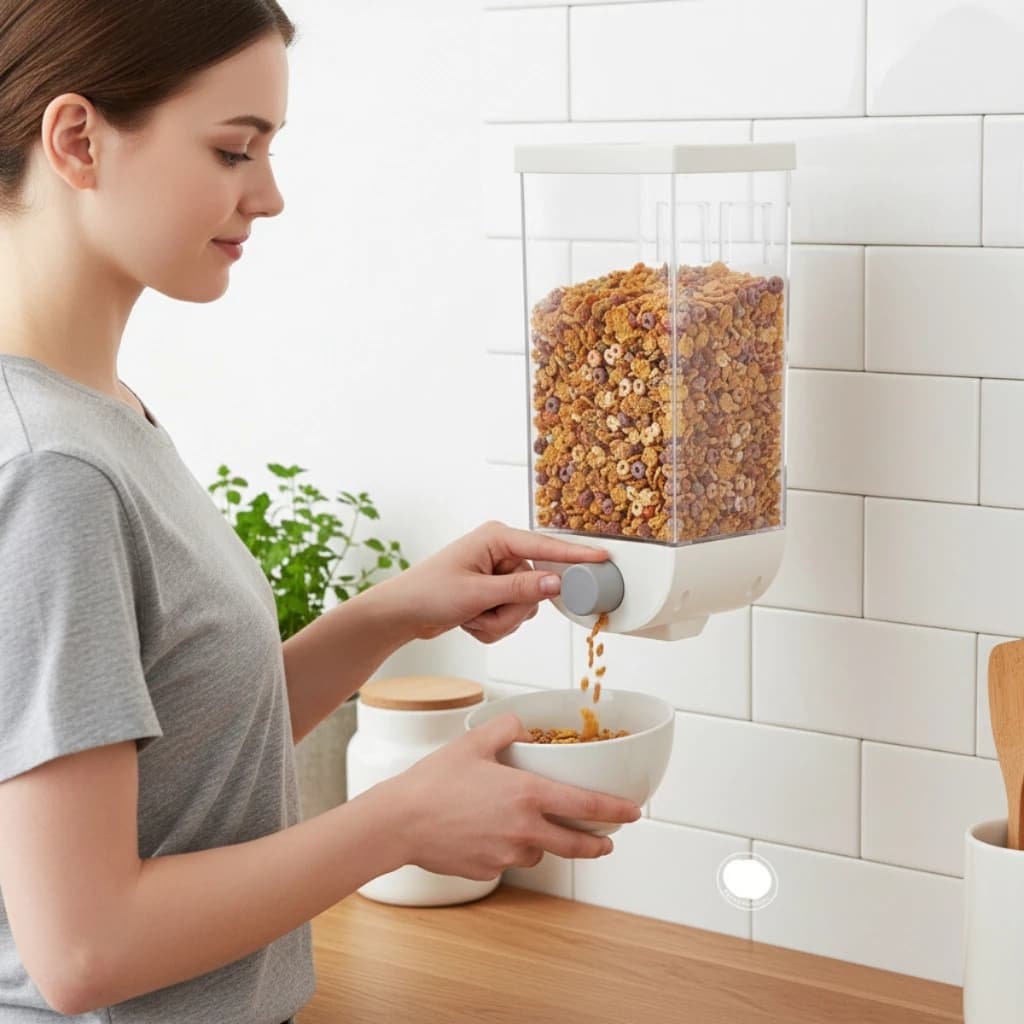 Organizador Dispencer Suspenso Multiuso 1500ml Guardar Farinha Ração Cozinha Lavanderia Multiuso