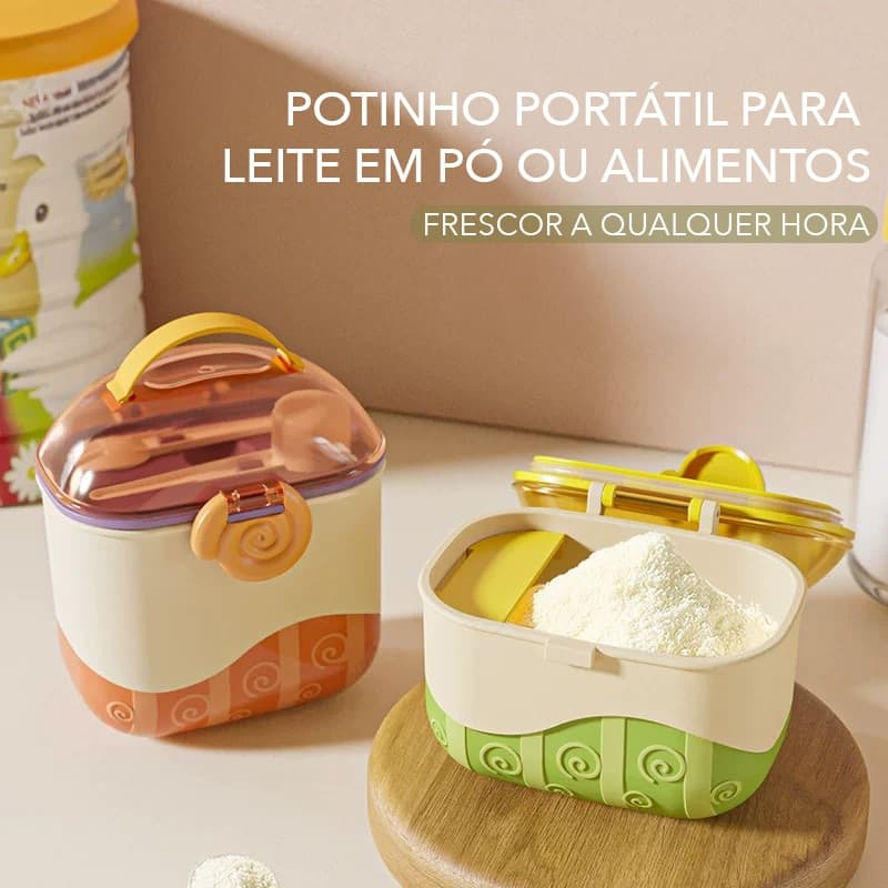 Porta Leite em Pó 380ML Fórmula Infantil Com Dosador Pazinha Medidora Nivelador Portátil