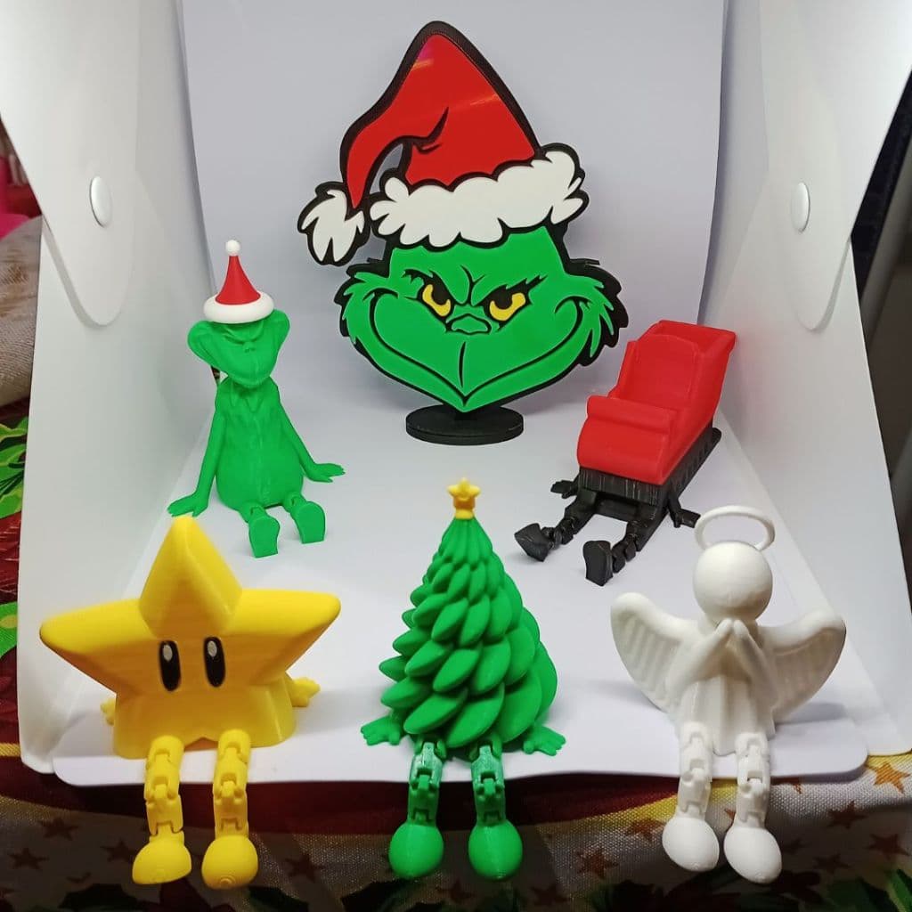Enfeites de Natal Articulados 3D -Bonecos de enfeites para sua Prateleira / Mesa de trabalho