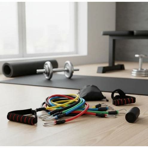Kit Extensores Elásticos para Treino em Casa e Academia | Musculação, Força e Resistência | Fitness Completo