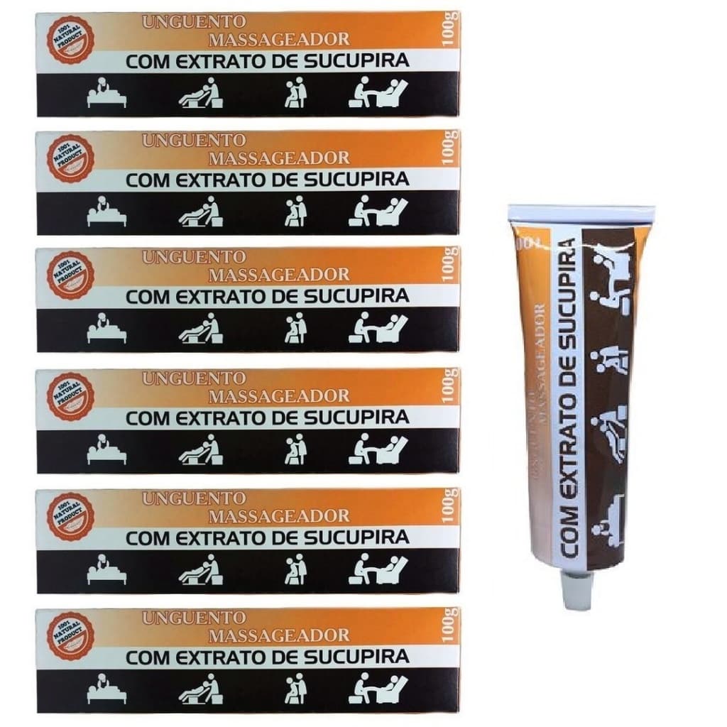 Kit 6 Unguento Massageador de Sucupira 100g