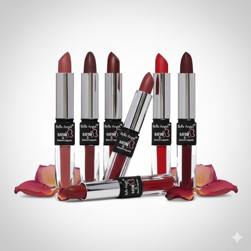 Batom Belle Angel 2 em 1 – Cremoso + Líquido Matte - Cores Variadas - longa duração